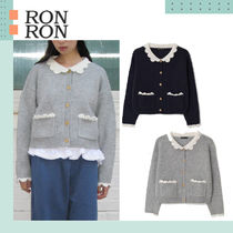 RONRON ♥ WAVY COLLAR POCKET HANDMADE KNIT CARDIGAN