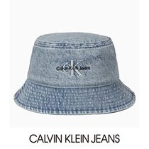 [CK JEANS] ユニセックスCKモノグラムロゴデニムバケットハット