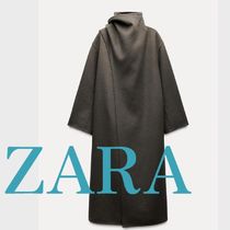 【ZARA】ZW COLLECTION ウール混紡スカーフ付きコート 7522/244