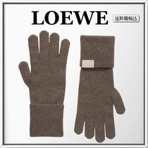 LOEWE ロゴ レザートリム カシミアブレンド グローブ 人気