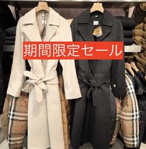 【BURBERRY】ALBURY シンプル ウールカシミアトレンチコート