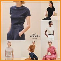 【24秋冬＊大人気！！】HERMES◇半袖ニット カシミヤ