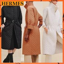 キルティング柄が上品【Hermes】ロングジャケット ダウンコート