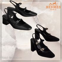 《上品 2つの素材》HERMES Jackie 90 パンプス