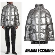 送料関税込☆ARMANI EXCHANGE ロゴ メタリック ダウンジャケット