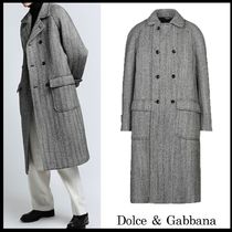 関税送料込◆Dolce & Gabbana◆ツイード ウール ロングコート