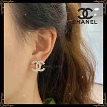 【素敵なワンポイントに】CHANEL メタル&ストラス CC ピアス