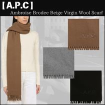 【A.P.C】Ambroise Brodee Beige Virgin Wool Scarf マフラー