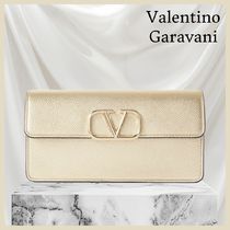 【VALENTINO GARAVANI】メタリック テクスチャードレザー 長財布