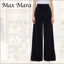 【Max Mara】ジリー ベルベット ワイドレッグパンツ　ブルー