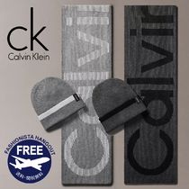 Calvin Klein カルバンクライン Logo ニット帽+マフラー セット