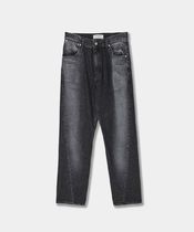 【AFTER PRAY】Straight washed slash denim jeans Charcoal