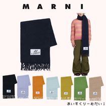 ＜MARNI＞ブラッシュドアルパカ製スカーフ、フリンジ付き