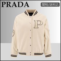 関税/送料込◆PRADA◆パッチ付 キャンバス ボンバージャケット