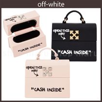 Off-White◆シリコン AirPodsケース プリント入り◆ブラック