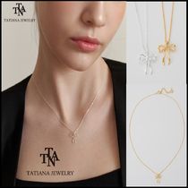 ★韓国発★TATIANA★Silver925★French Ribbon Tie Necklace