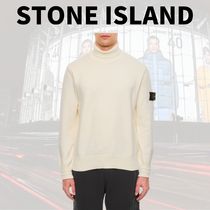 VIP【STONE ISLAND】ホワイト コットン タートルネック セーター