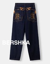 ★ドイツ発*BERSHKA*新作*刺繍スタッズバギーデニム/DN★