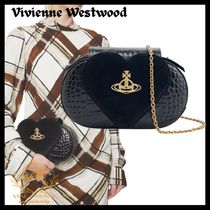 VIVIENNE WESTWOOD  ハート型フラップショルダーバッグ クロコ