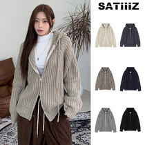 【SATIIIZ】Senor Wool Knit Hood Zip-Up