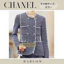 CHANEL ツイード ジャケット 直営店 ランウェイ チェック ロゴ