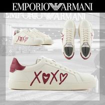 Emporio Armani◆XOXO ロゴ入りレザースニーカー ホワイト 人気