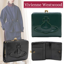 国内直営【Vivienne Westwood】SHINY LEATHER 口金二つ折り財布