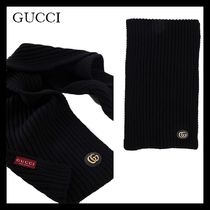 【すぐ届く】GUCCI グッチ ダブルG付き ウールカシミア マフラー