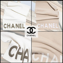 ★可愛い★【CHANEL】ストール カシミヤ ベージュ ホワイト