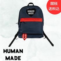 関税送料込【HUMAN MADE】バックパック☆ネイビー ロゴ リュック