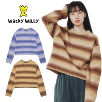 WACKY WILLY Women's Flori Waffen Gradient Pullover Blue