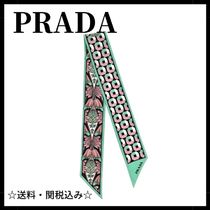 ◆PRADA◆プリントシルクツイル スキニースカーフ【関税込み】