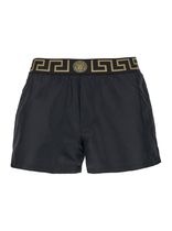 Versace Black Swimsuit Shorts With Greca Detail
