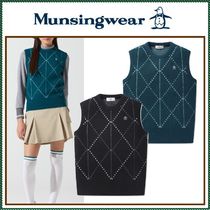 【MUNSINGWEAR GOLF】 Women's Argyle Check Knit Vest /追跡付