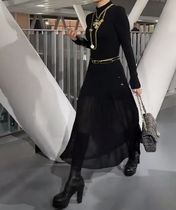 アシンメトリーな切り替え シンプル CHANEL ニットワンピース