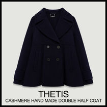 人気★THETIS★CASHMERE HAND MADE DOUBLE HALF COAT