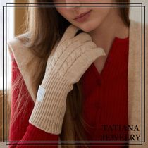 【TATIANA】Cable Knit Wool Blended Finger Hole Gloves 韓国発