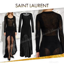 【24AW NEW】SAINT LAURENT_women /ウール アシンメトリードレス