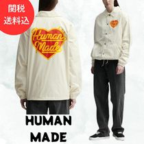 関税送料込【HUMAN MADE】コーチジャケット☆白 ロゴ ハート