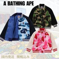 A BATHING APE / キッズ ABC CAMO BOA VARSITY JACKET #3color