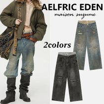 【AELFRIC EDEN】レイヤーウエスト☆ダメージ加工ジーンズ