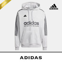 【adidas】3Stripes ロゴ パーカー グレー / 送料無料