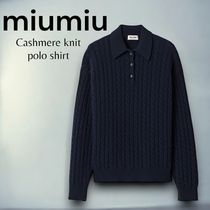 MiuMiu＊Cashmere polo shirt  カシミヤ ニットシャツ＊送料込