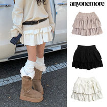 【Anyone more】Sand Tiered Tweed Mini Skirt