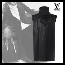 Louis Vuitton 24秋冬《レザーハイネックトップ》黒 羊革 直営店