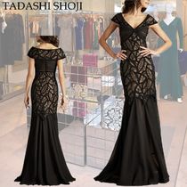 【TADASHI SHOJI】オパリーオフショルダーリーフモチーフガウン