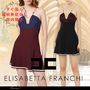 ELISABETTA FRANCHI ワンピース 【すぐ届く】ELISABETTA FRANCHI チェーン付き サテンミニドレス