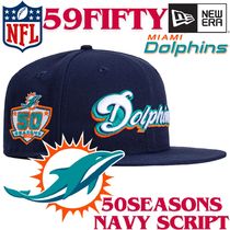 【海外限定】New Era 59FIFTY Miami Dolphins Navy Script