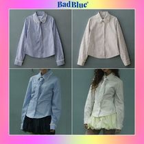 【Bad Blue】韓国人気★ Stripe Lace Tie Shirt