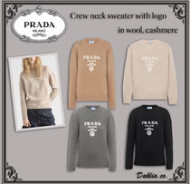 ♢ロゴが可愛い【PRADA】カシミヤロゴニット